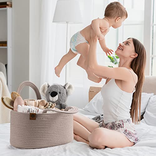 Baby Diaper Caddy Organizer Rope Basket Q1937