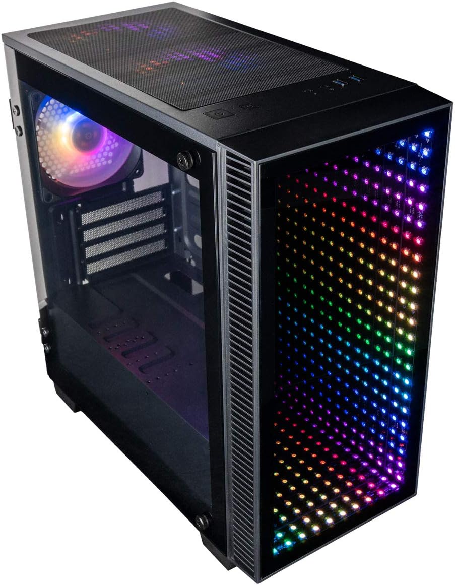 Micro ATX Gaming Desktop Case with Tempered Glass Door K692446