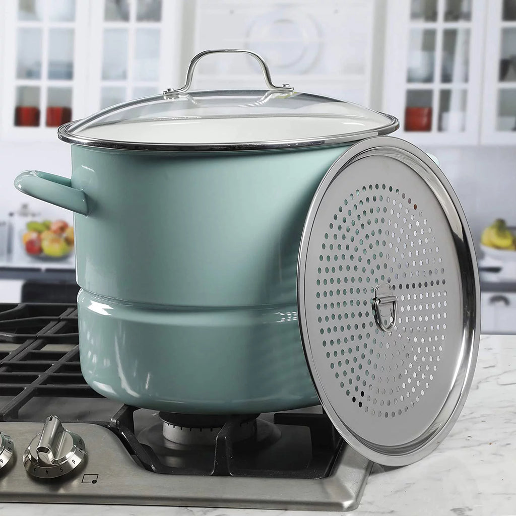 Stainless Steel 16 Quart Steamer Stock Pot with Insert and Lid V880617
