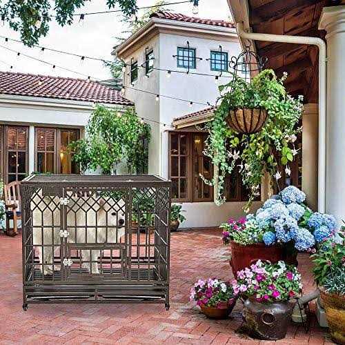 Heavy Duty Metal Dog Cage Pet Kennel Crate Playpen with Wheels X666