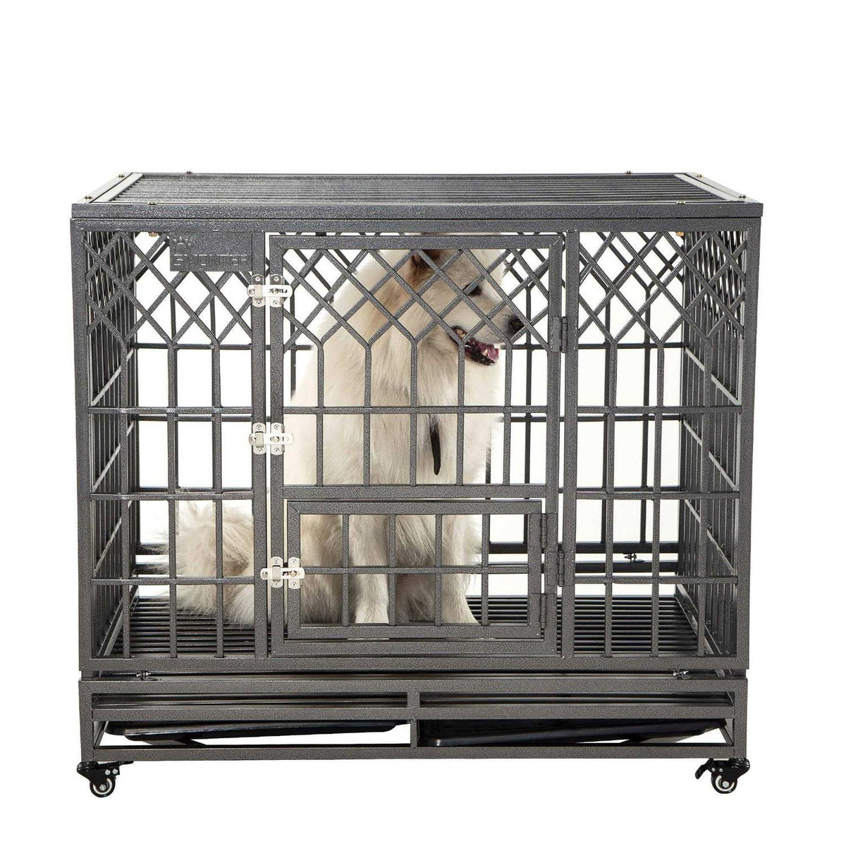 Heavy Duty Metal Dog Cage Pet Kennel Crate Playpen with Wheels X666
