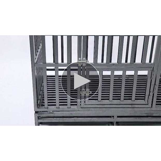 Heavy Duty Metal Dog Cage Pet Kennel Crate Playpen with Wheels X666