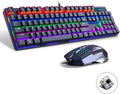 Mechanical Gaming Keyboard and Mouse Combo, 104 Keys Rainbow Backlit, Wired M763