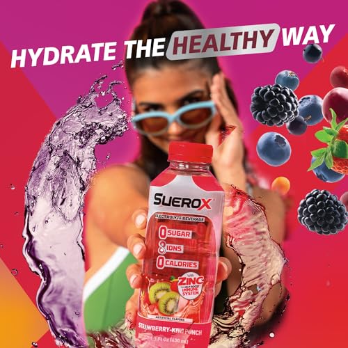 Zero Sugar Electrolyte Drink, 21.3 Fl Oz, Berry Blast, 12 Count H382