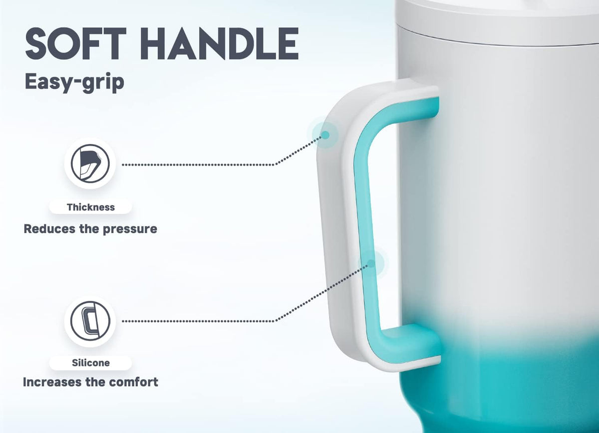 40oz Tumbler with Handle, 2 Pack, Insulated Stainless Steel Travel Mug Q52655