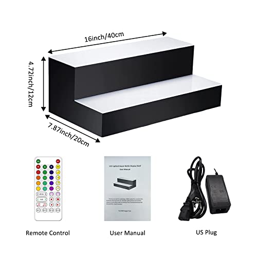 16-Inch 2-Step Illuminated Bottle Display Shelf R22365