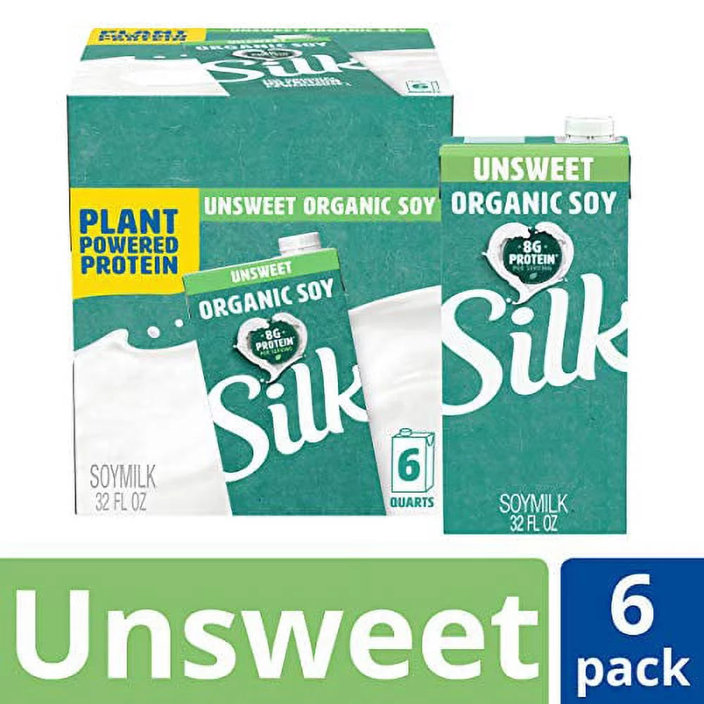 32 Fl Oz Pack of 6 Unsweetened Organic Soy Milk X742461