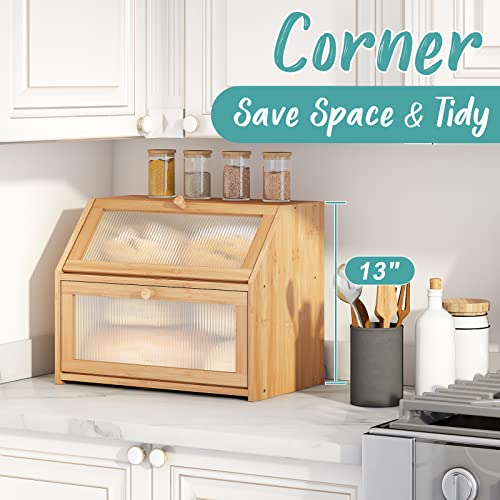 Large Bamboo Wood Bread Box R2966