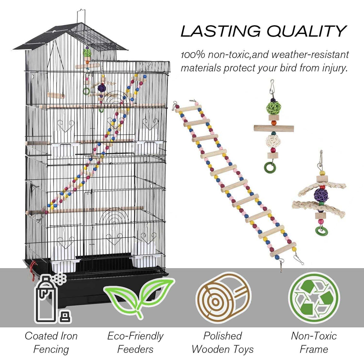 Bird cage 39 inch with Bird Stand Medium Roof Top Large Flight cage G599292