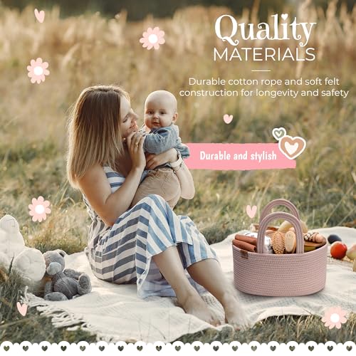 Baby Diaper Caddy Organizer Rope Basket Q1937