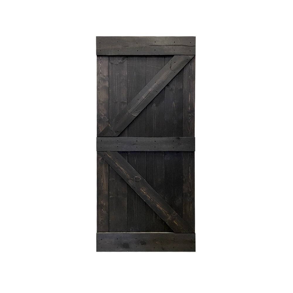 42 in. x 84 in. Red Walnut Stained Solid Pine Wood Interior Sliding Barn Door Slab Y750839