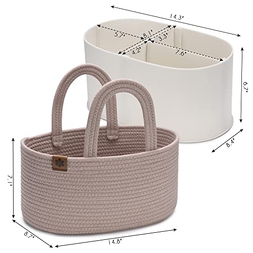 Baby Diaper Caddy Organizer Rope Basket Q1937