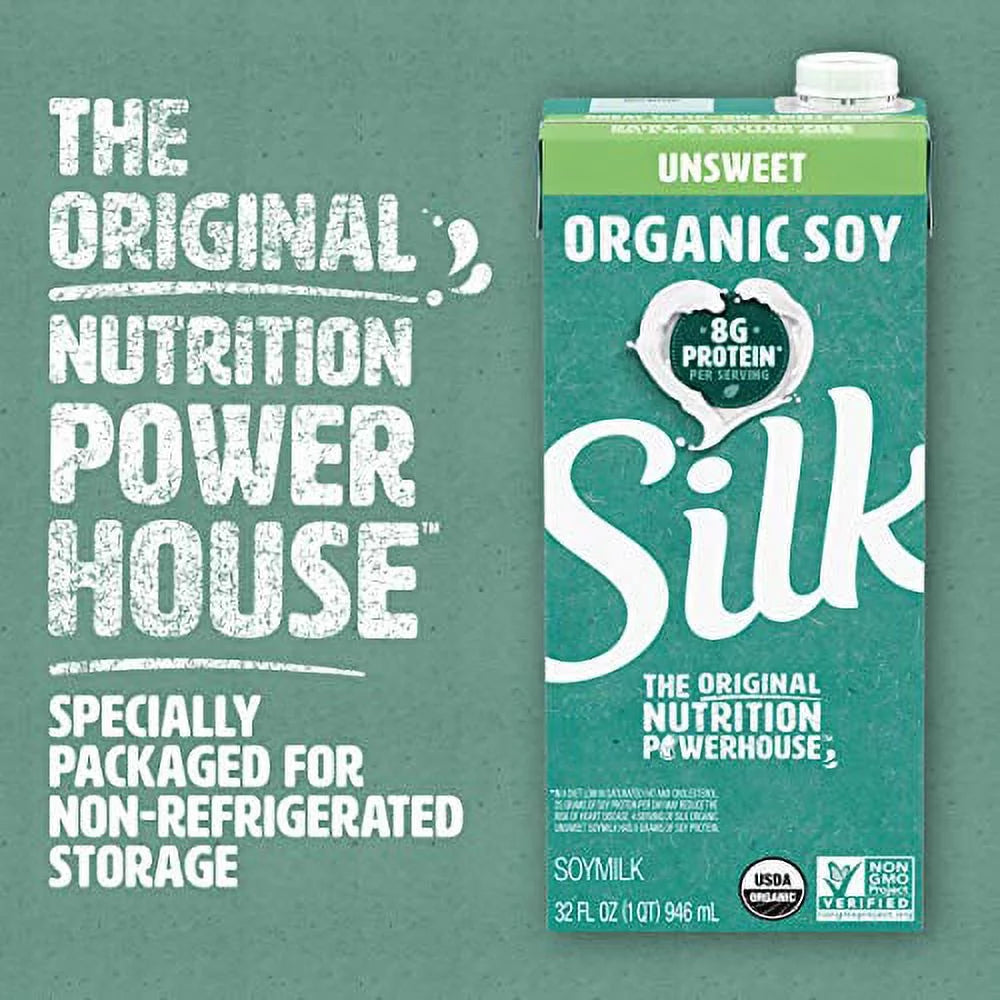 32 Fl Oz Pack of 6 Unsweetened Organic Soy Milk X742461