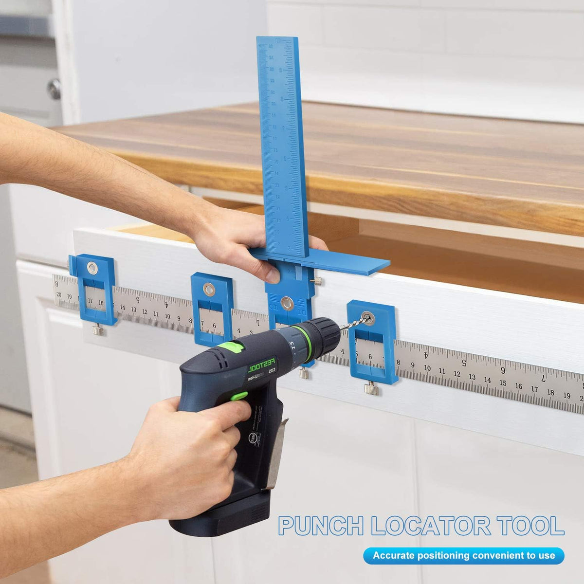 Cabinet Hardware Jig Tool Adjustable Drill Template Guide Pack of 2 E846