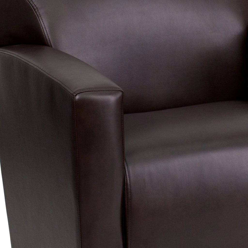 Brown LeatherSoft Chair with Extended Panel Arms A51097