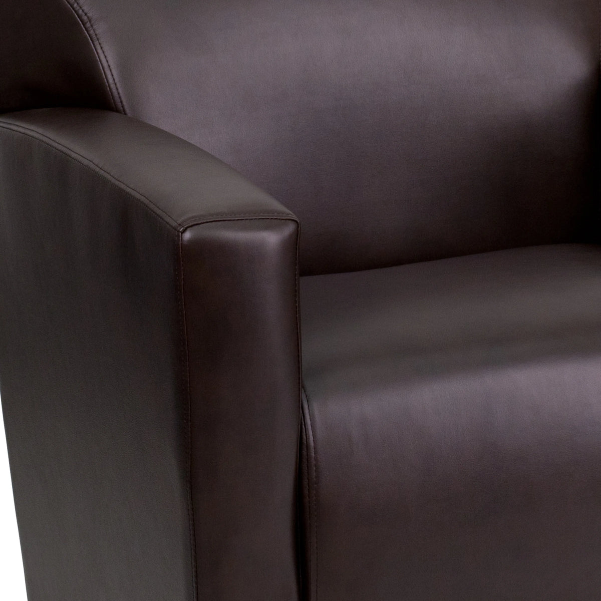 Brown LeatherSoft Chair with Extended Panel Arms A51097