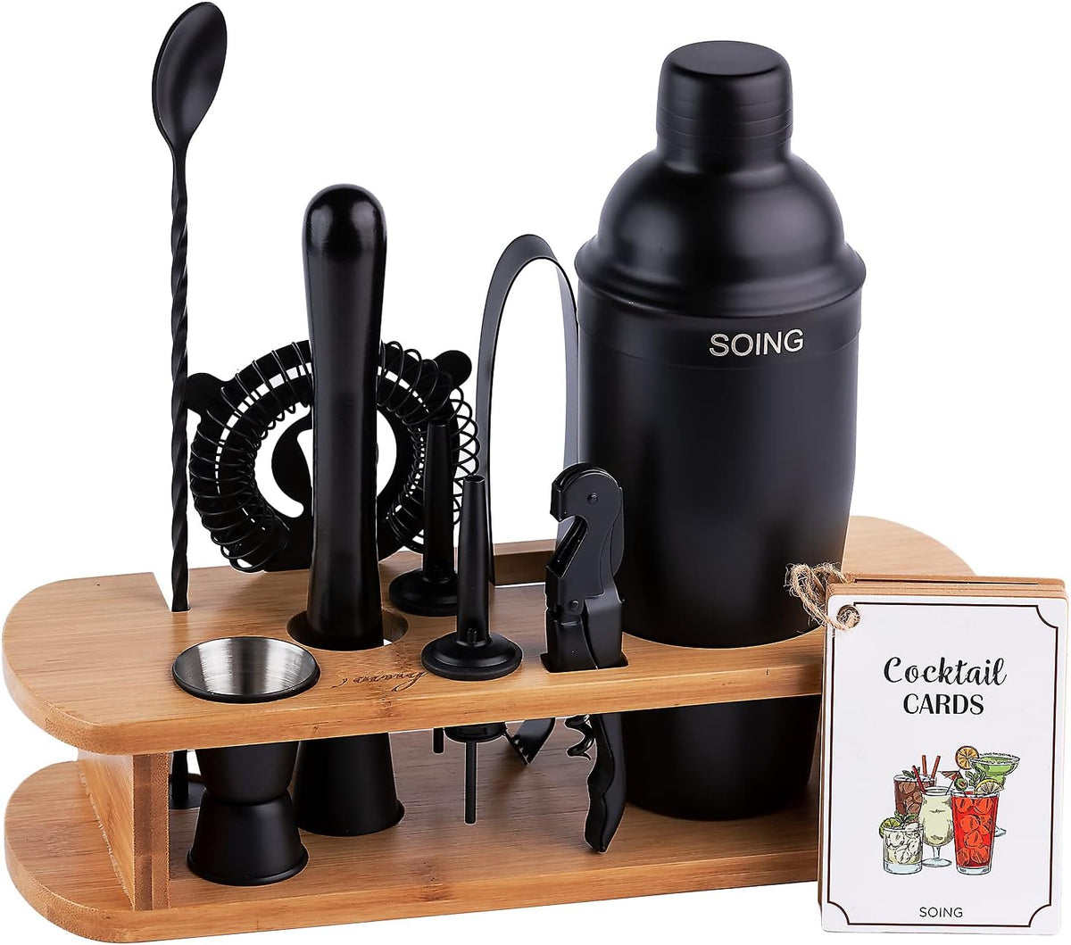11-Piece Bartender Kit Bar Tools Set with Stand A246
