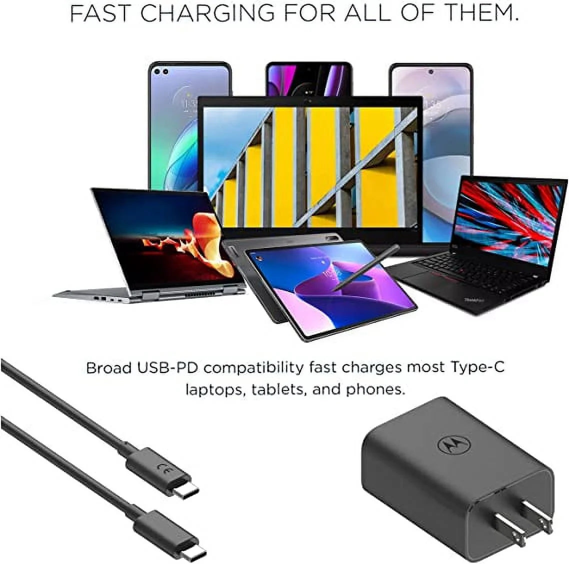 68W Universal GaN USB-C Charger with 6.5A Cable H8988