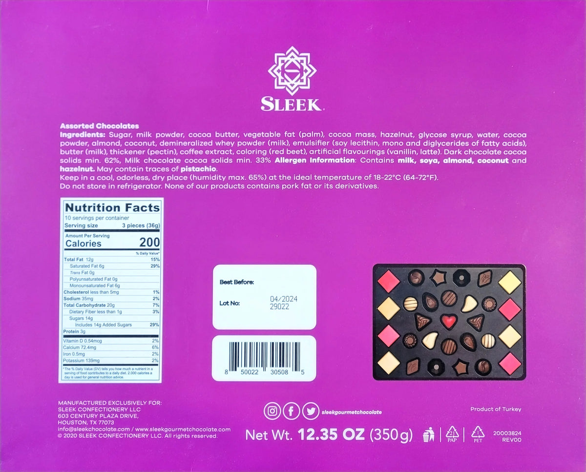 Assorted Chocolate Purple Velvet Gift Box 350g I959