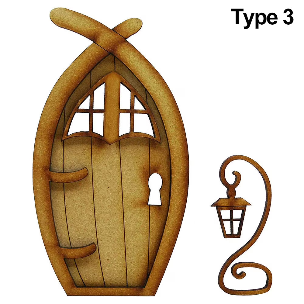 Miniature Fairy Elf Door Dollhouse Wooden Craft Kit R93043