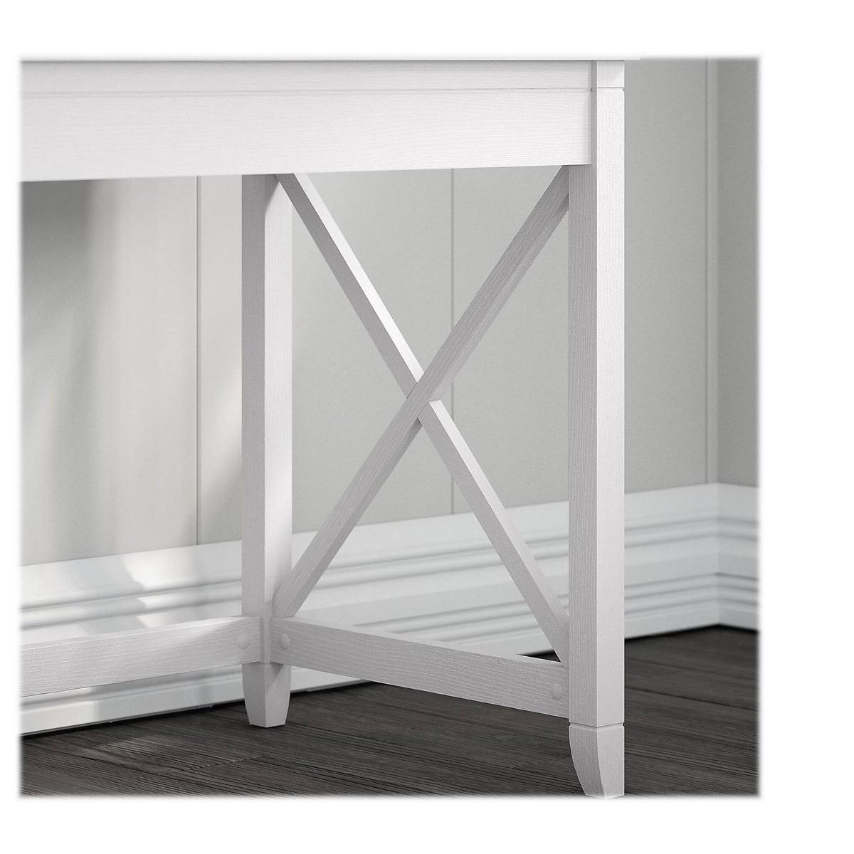 48W Writing Desk with 2 Drawer Mobile File Cabinet, Pure White Oak M25754
