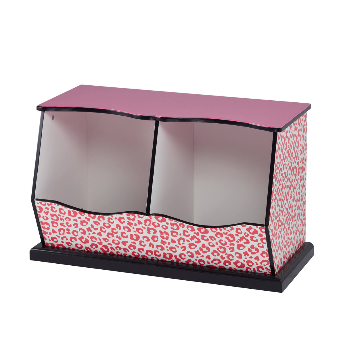 Pink/Black Leopard Cubby Storage F7494