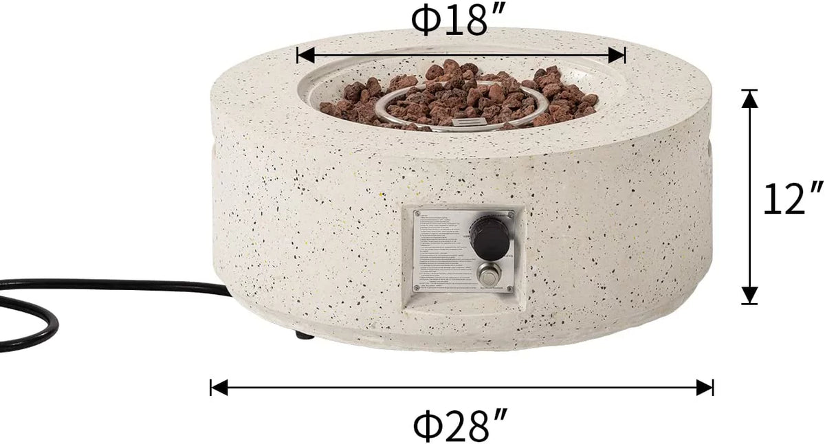 28-inch Round Propane Fire Pit Table W795248