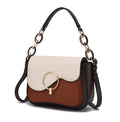 Coffee Cognac Faux Leather Flap Top Crossbody Bag G111541