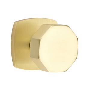 Double Dummy Octagon Knob in Satin Brass T124