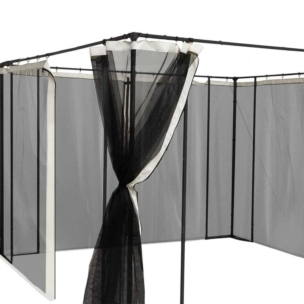 4-panel Mesh Mosquito Netting Screen Walls for 10' x 10' Patio Gazebo S85583