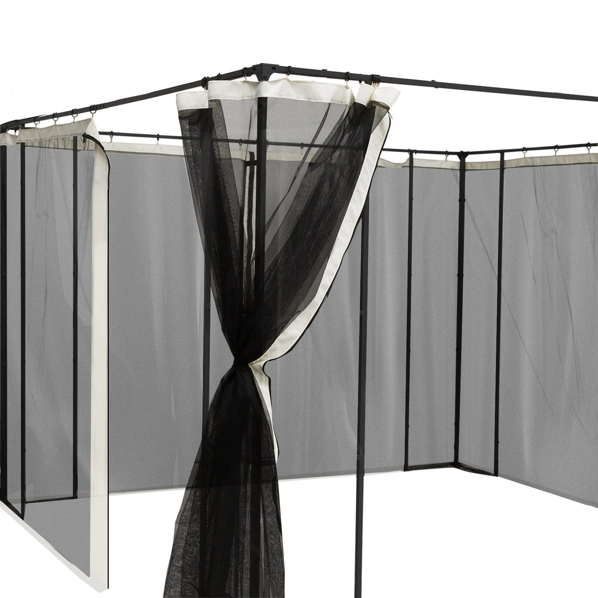 4-panel Mesh Mosquito Netting Screen Walls for 10' x 10' Patio Gazebo S85583