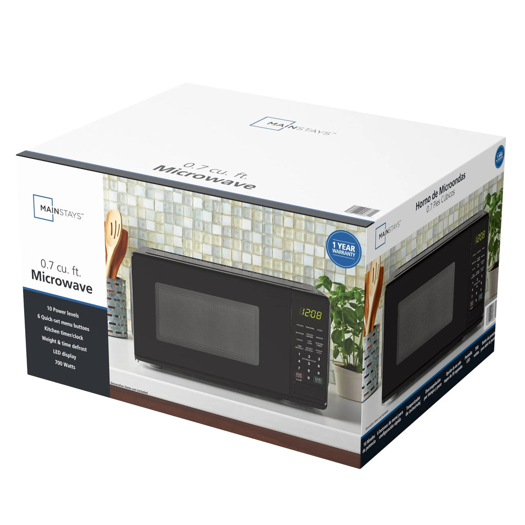 0.7 Cu ft 700 Watts Black Countertop Microwave Oven N846851