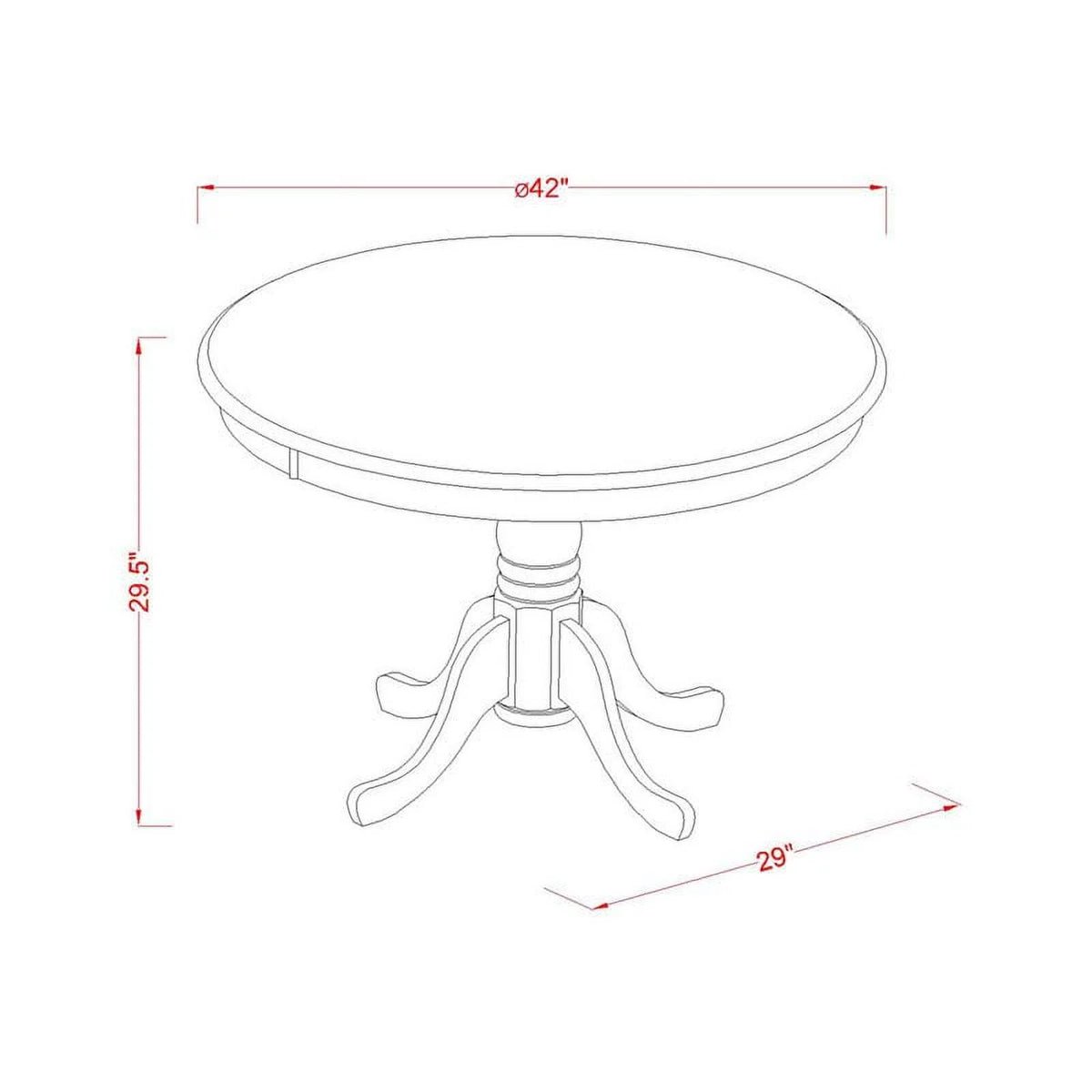 5-piece Dining Set with Wood Seat in Cherry T2355