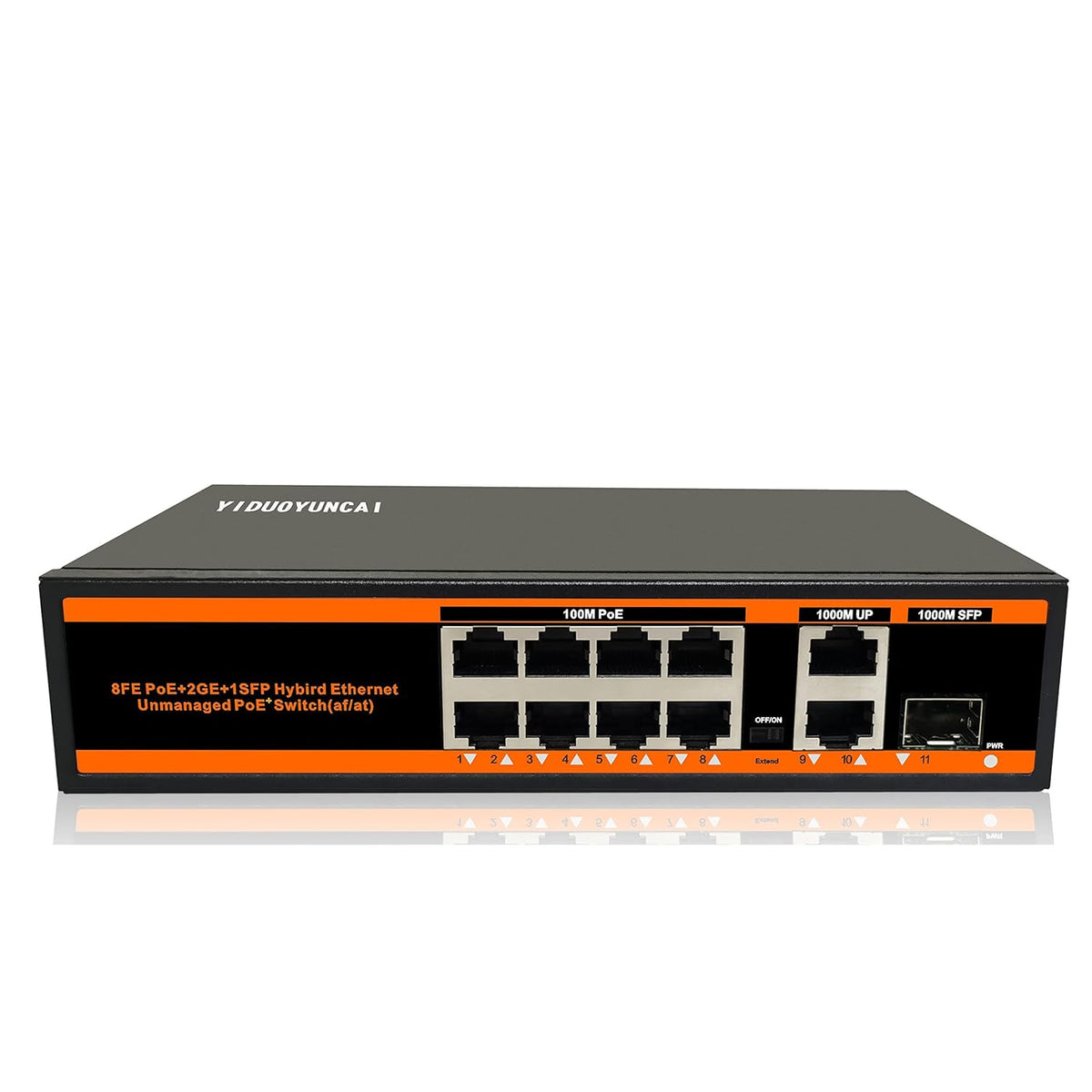 10 Ports Ethernet PoE Switch, 8 PoE Ports + 2 Uplink Ports, 150W, Metal Fanless, Unmanaged, Pack of 2 X60259