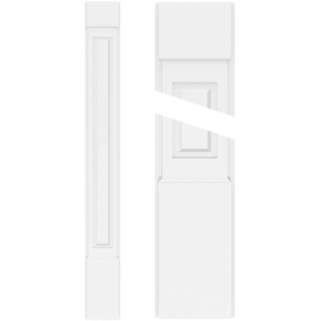 Raised Panel PVC Pilaster with Capital and Base (Pair) V3194