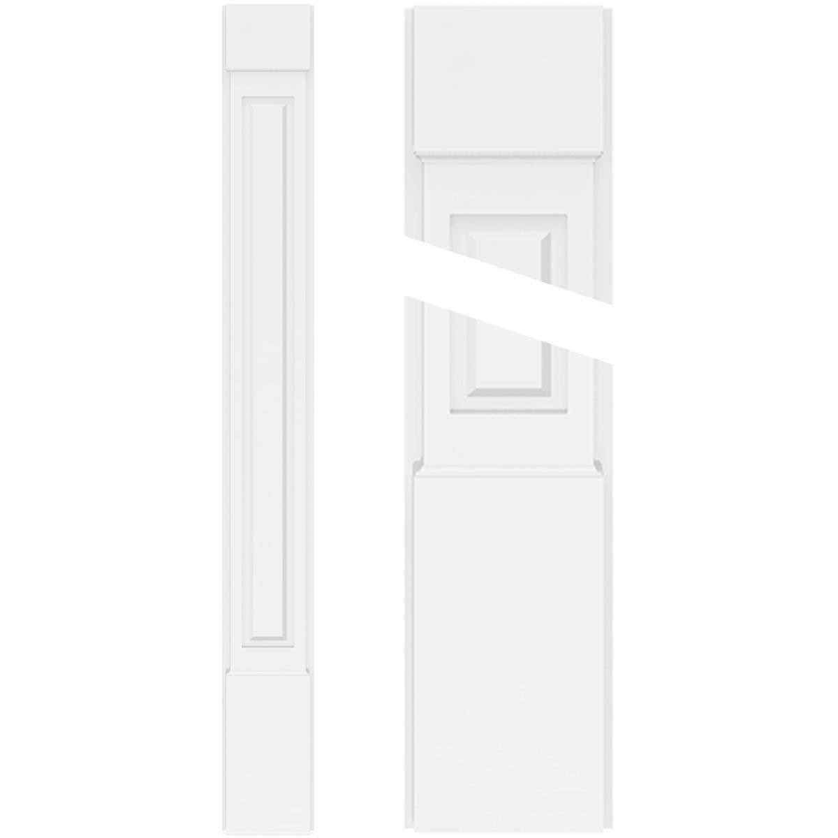 Raised Panel PVC Pilaster with Capital and Base (Pair) V3194