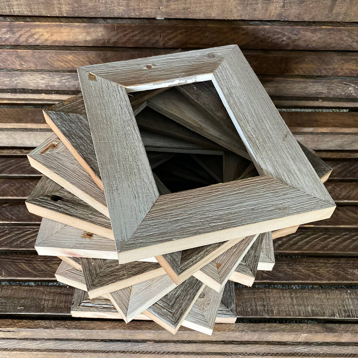 Faded White Reclaimed Wood Frame D7603