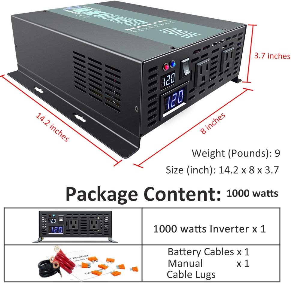 1000W Pure Sine Wave Power Inverter U6014