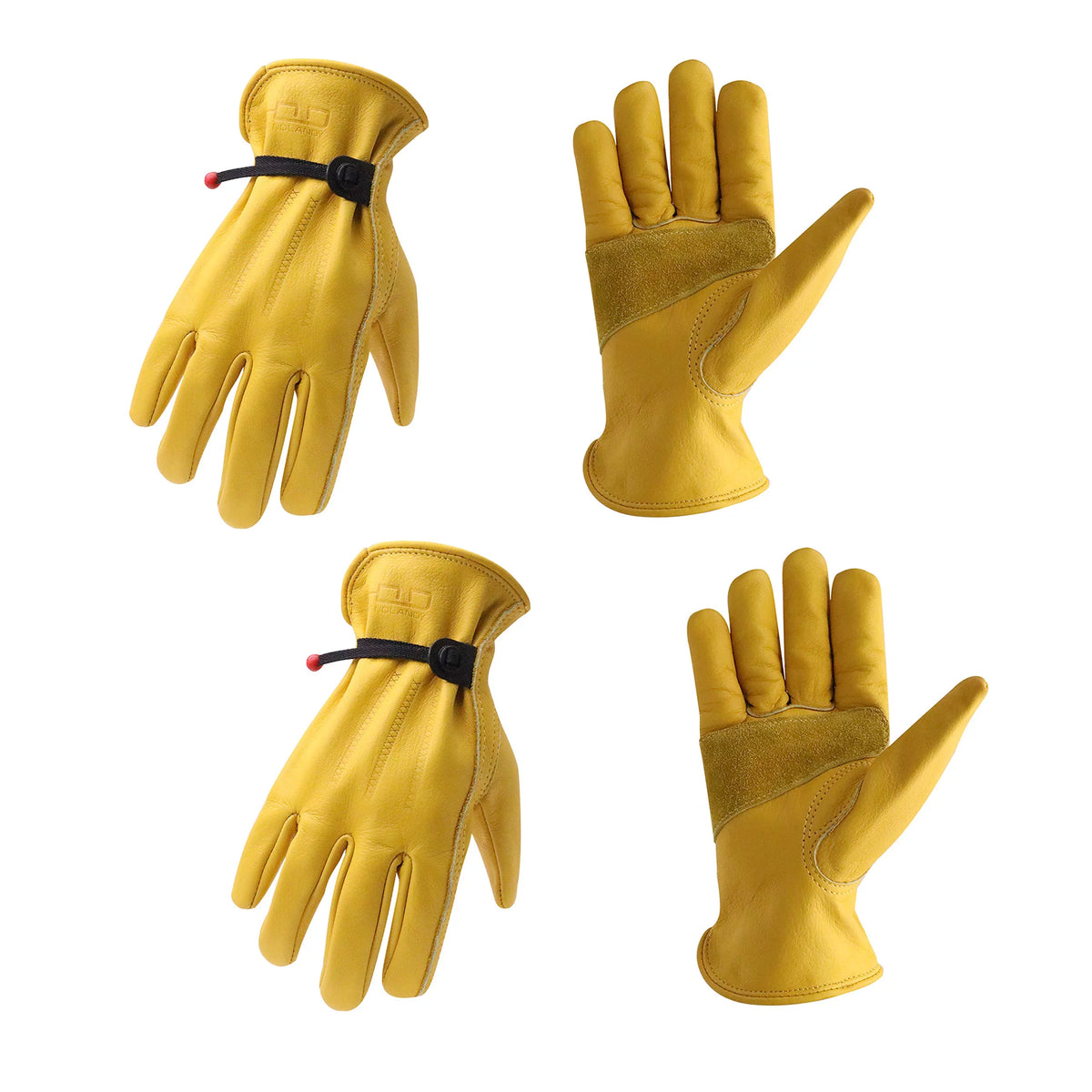 Cowhide Leather Work Gloves Adjustable Wrist Cut Resistant N4824