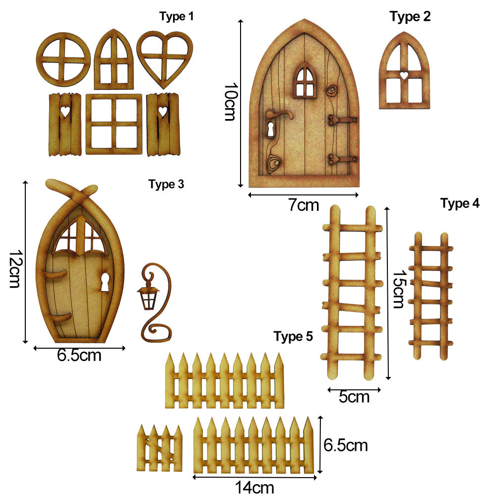 Miniature Fairy Elf Door Dollhouse Wooden Craft Kit R93043