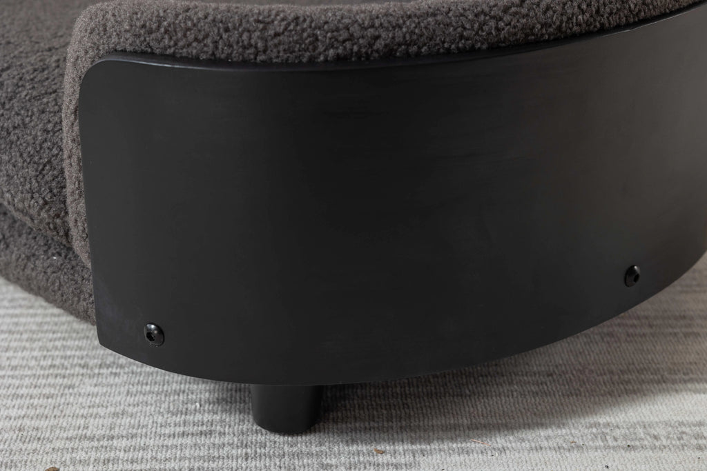 Elevated Dog Bed Pet Sofa with Solid Wood Legs and Black Bent Wood Back, Cashmere Cushion G298725