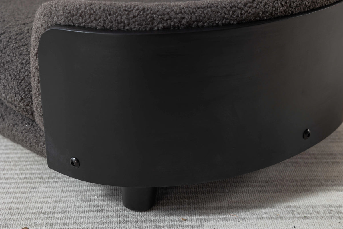 Elevated Dog Bed Pet Sofa with Solid Wood Legs and Black Bent Wood Back, Cashmere Cushion G298725
