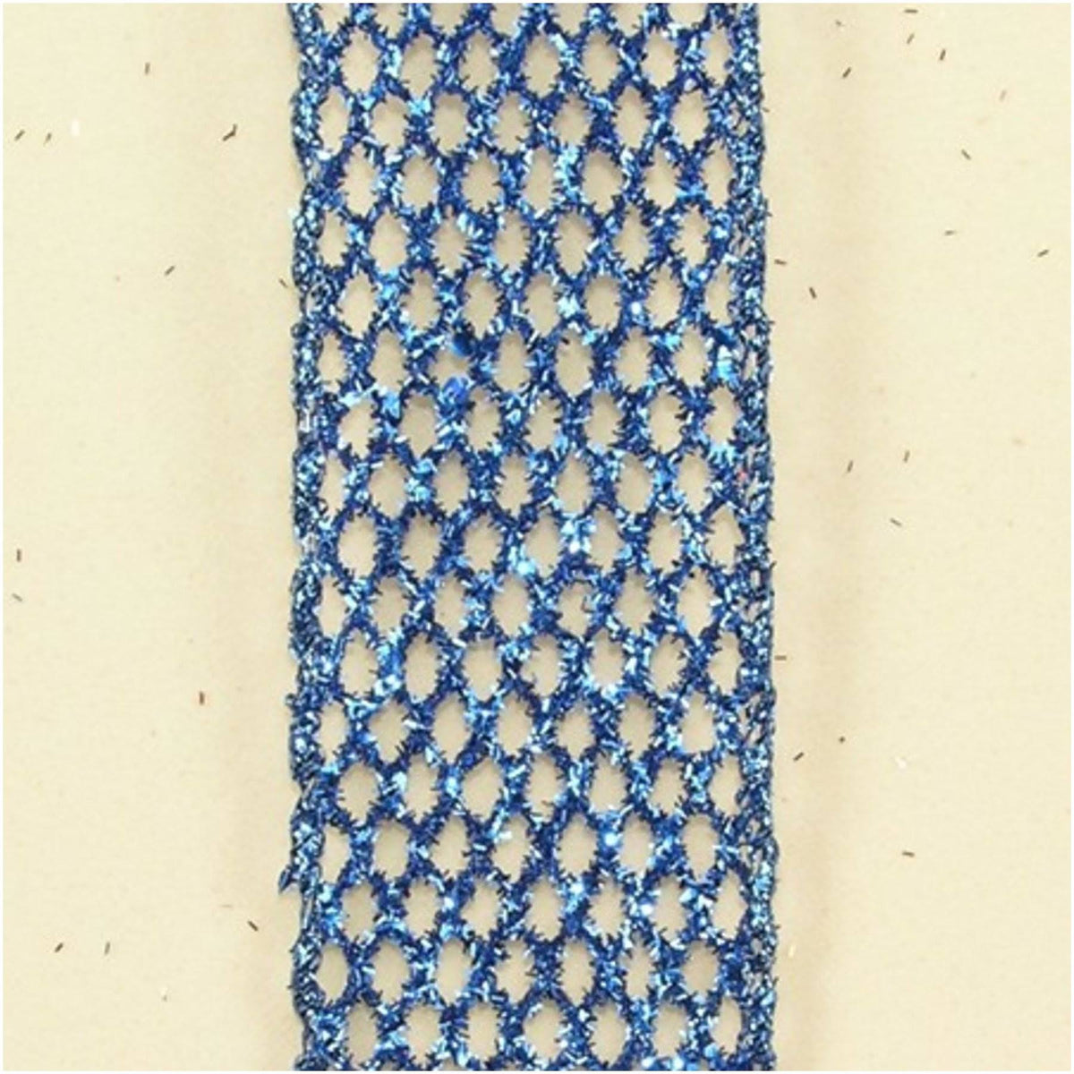 Metallic Blue Wired Mesh Craft Ribbon 20 Yards E263146