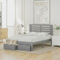 Full Size Platform Bed with Drawers Gray V511