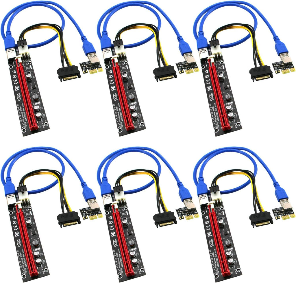 PCIE Riser Cable with 6Pin-SATA Power Cable and 23.6in Extension Cable O3112