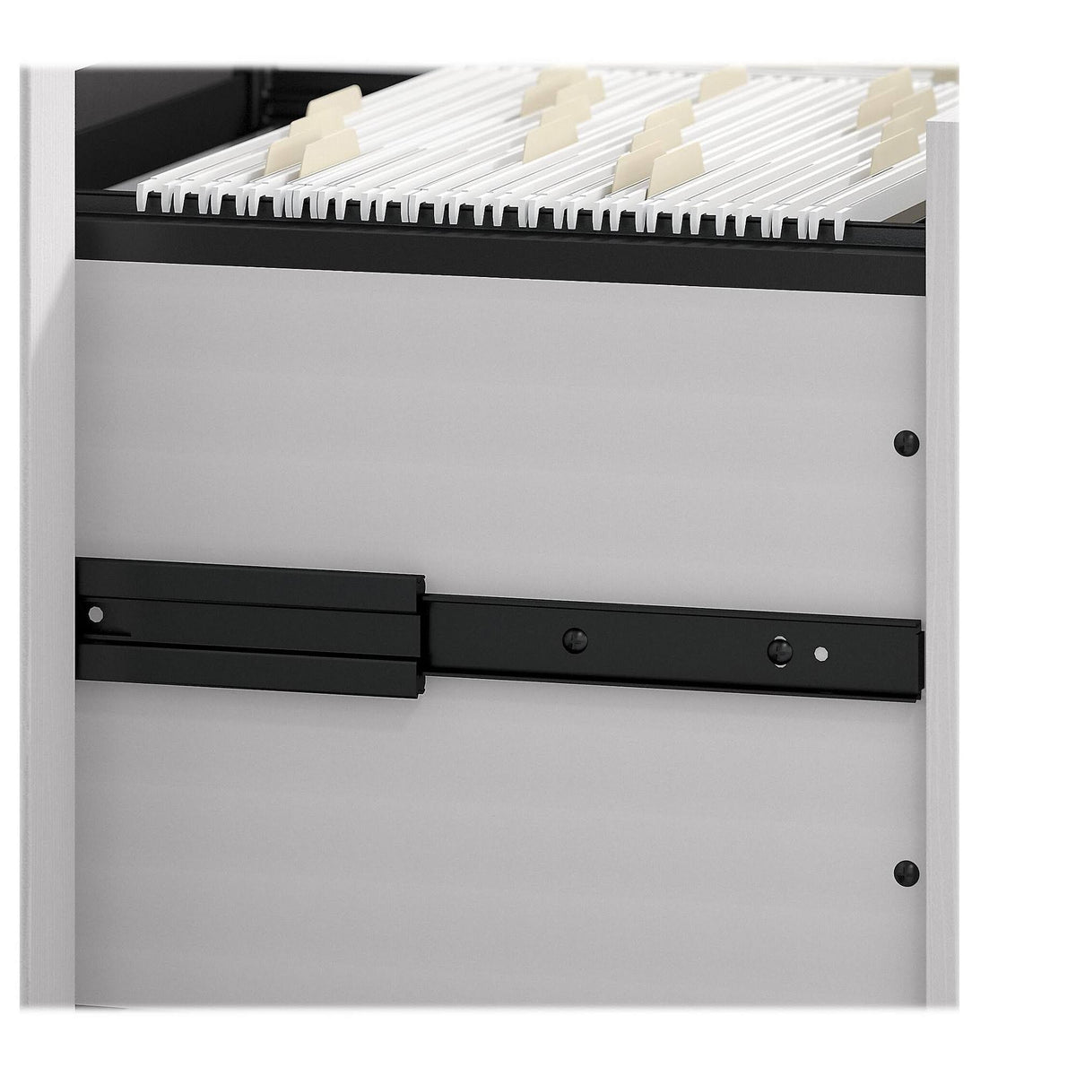 48W Writing Desk with 2 Drawer Mobile File Cabinet, Pure White Oak M25754
