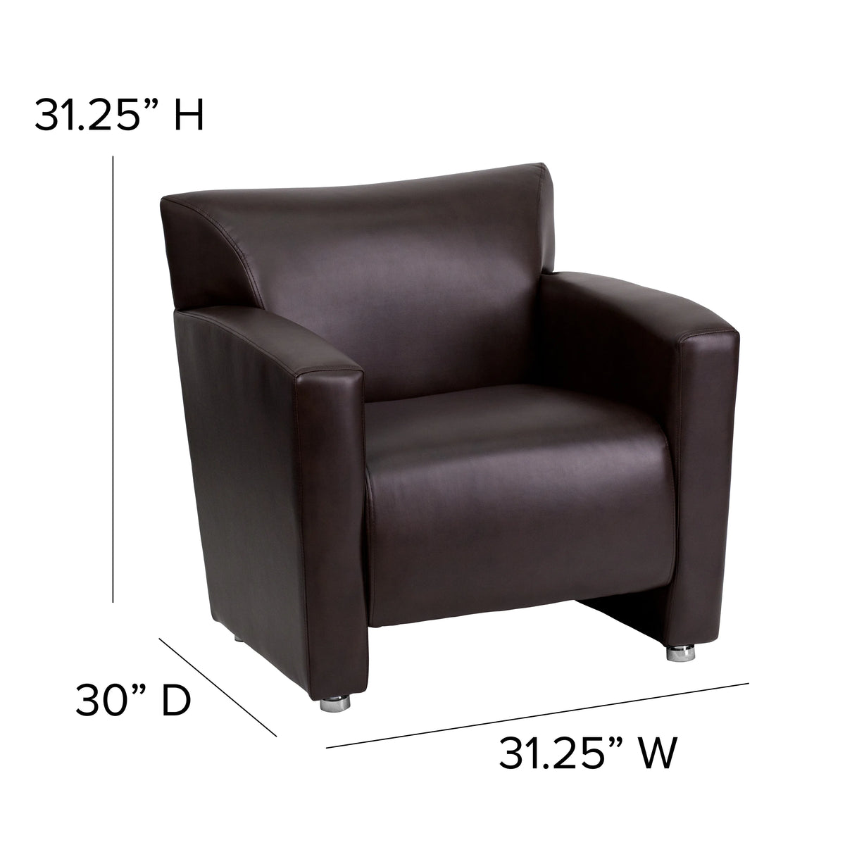 Brown LeatherSoft Chair with Extended Panel Arms A51097