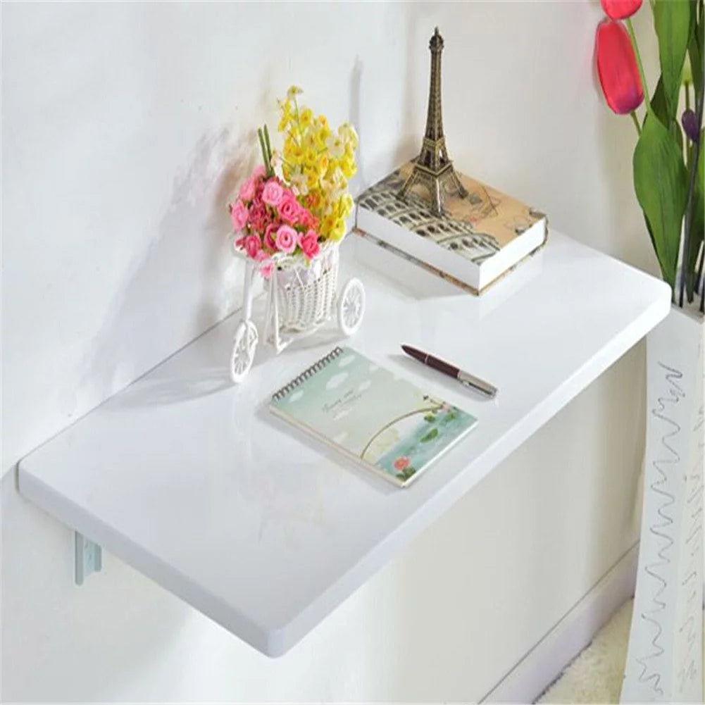 Wall-Mounted Drop-Leaf Folding Table White A3537