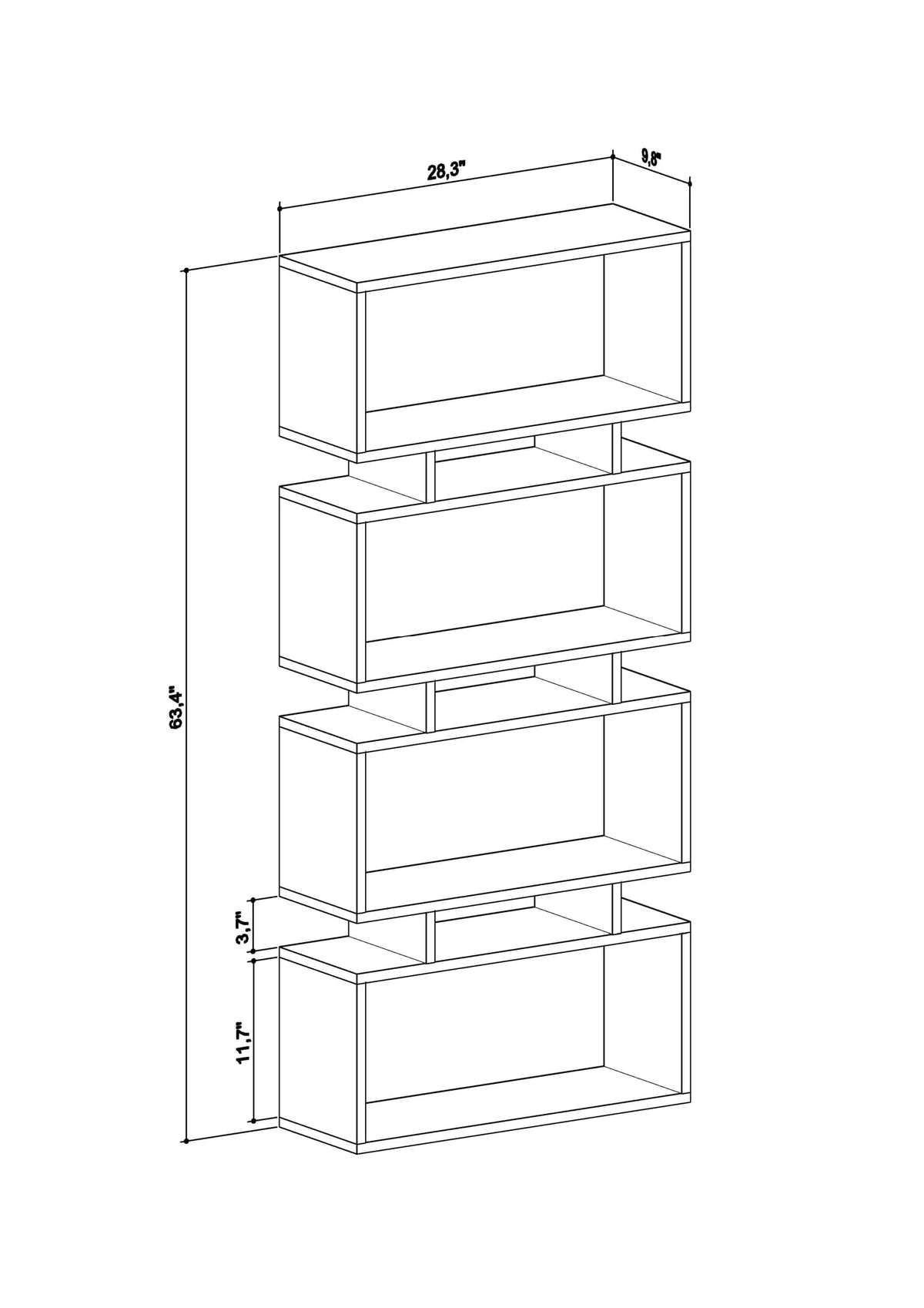 4 Tier Bookcase J5456