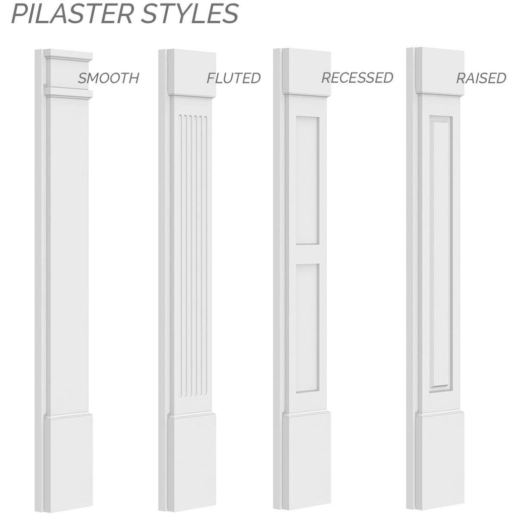 Plain PVC Pilaster with Capital and Base (Pair) H5665
